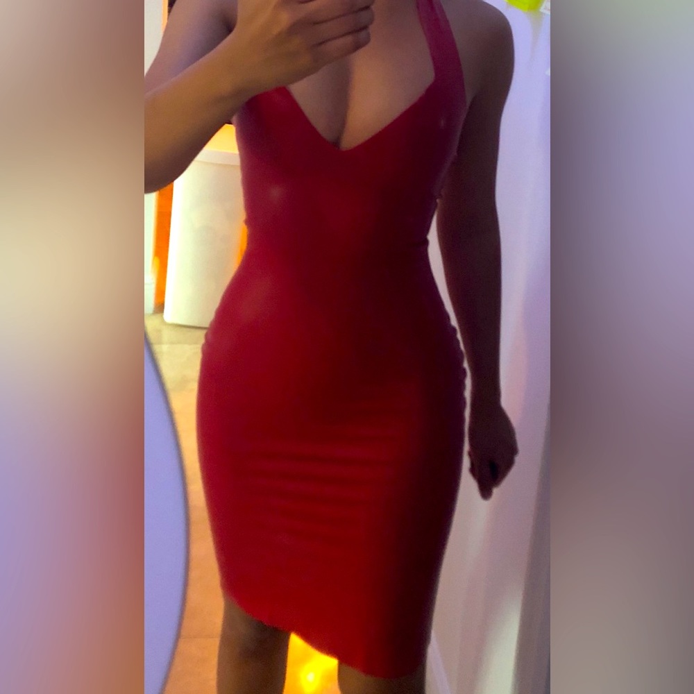 Gorgeous red latex dress -xs